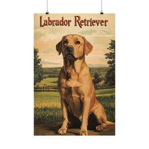 Labrador Retriever Matte Poster — Vintage Golden Lab Wall Art