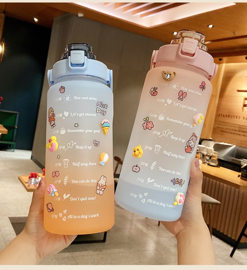 Big Water Bottle Summer Portable Big Water Cup 2 Liters Capacity Cup Plastic - Image 4