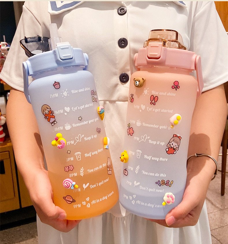 Big Water Bottle Summer Portable Big Water Cup 2 Liters Capacity Cup Plastic - Image 9