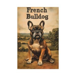 Bulldog Canvas Wall Art — Vintage-Style Stretched Matte Print