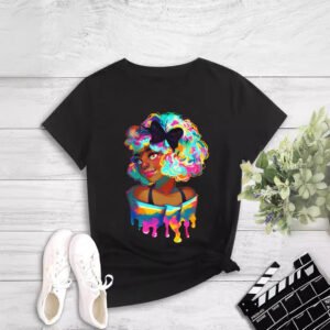 Fashion women's printed round neck pullover T-shirt