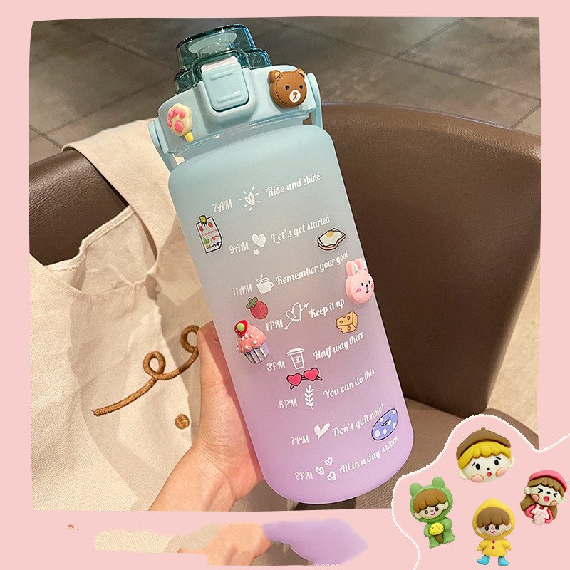 Big Water Bottle Summer Portable Big Water Cup 2 Liters Capacity Cup Plastic - Image 7