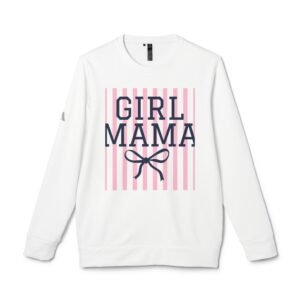 Girl Mama Crewneck Sweatshirt – Pink Stripes & Bow Mom Shirt