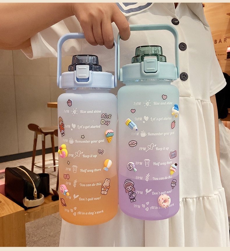 Water bottle color variations