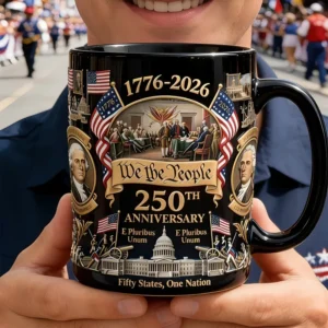 America's 250th Anniversary Mug, celebrating the founding of the United States in 1776, a patriotic collectible gift