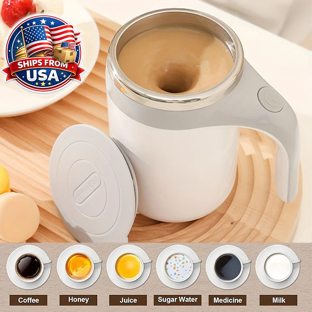 Self Stirring Coffee Mug Automatic Magnetic Stirring Cup Rechargeable Stainless Steel Electric Mug for Coffee Tea Milk Hot Drink - Image 2