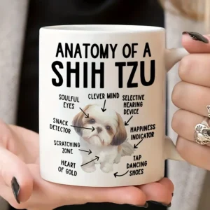 [Fun Coffee Cup] Shih Tzu Anatomy Fun Coffee Cup | Cute cartoon design, perfect gift