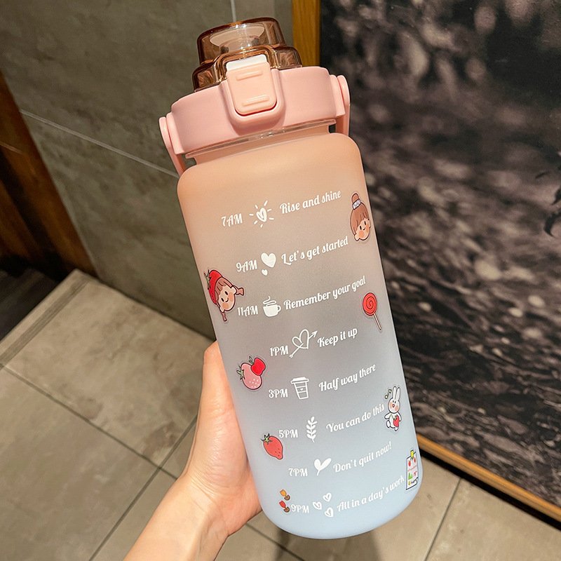 Big Water Bottle Summer Portable Big Water Cup 2 Liters Capacity Cup Plastic - Image 8