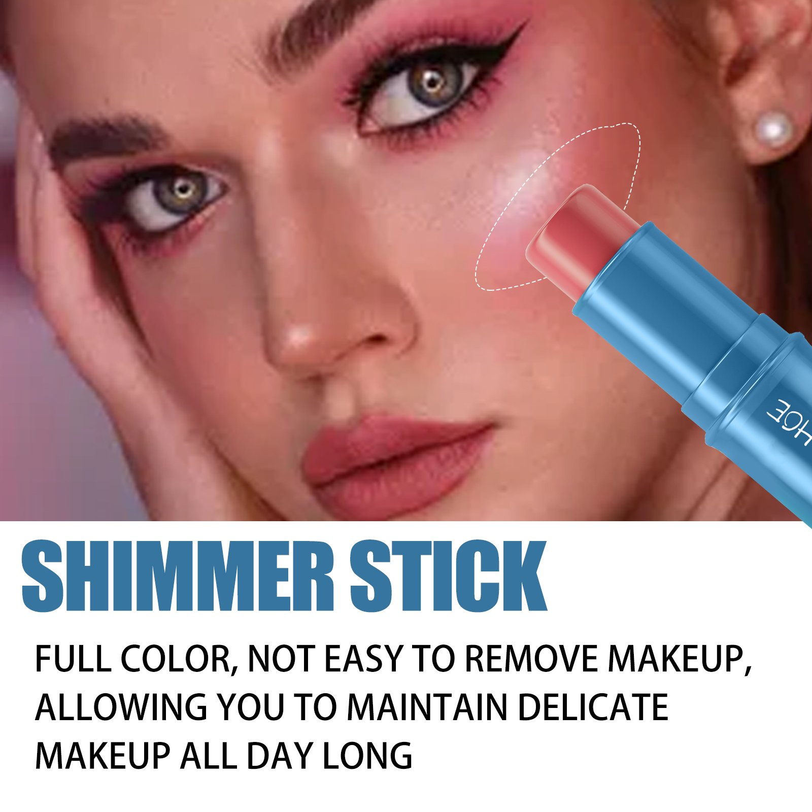 EELHOE Blush Stick, Three-Dimensional Brightening Natural Waterproof Lightweight Lazy Body Contouring Cream - Image 4